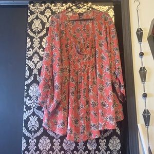 Torrid sheer floral print top